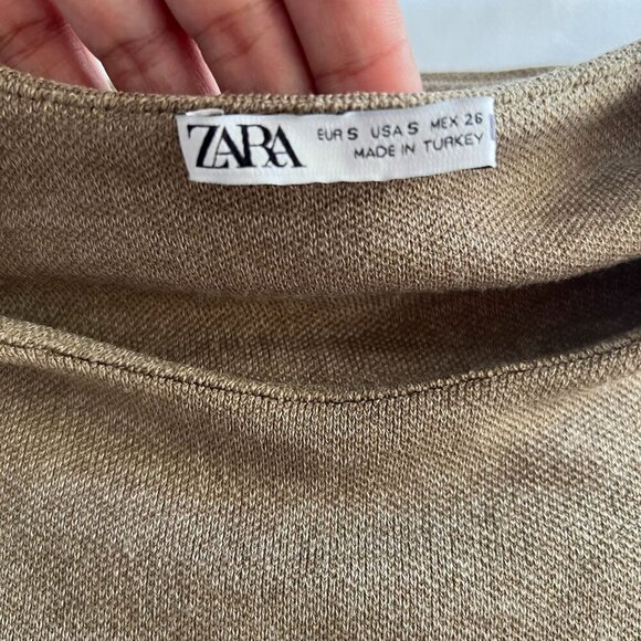 Zara Women’s Sleeveless Top,  Size M, Brown, Classic Crew Neck, Stretchy - Picture 10 of 11